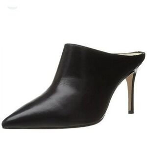 Bettye‎ Muller Granee Black Leather Bootie Slide Heel Soft Pointed Toe 5.5